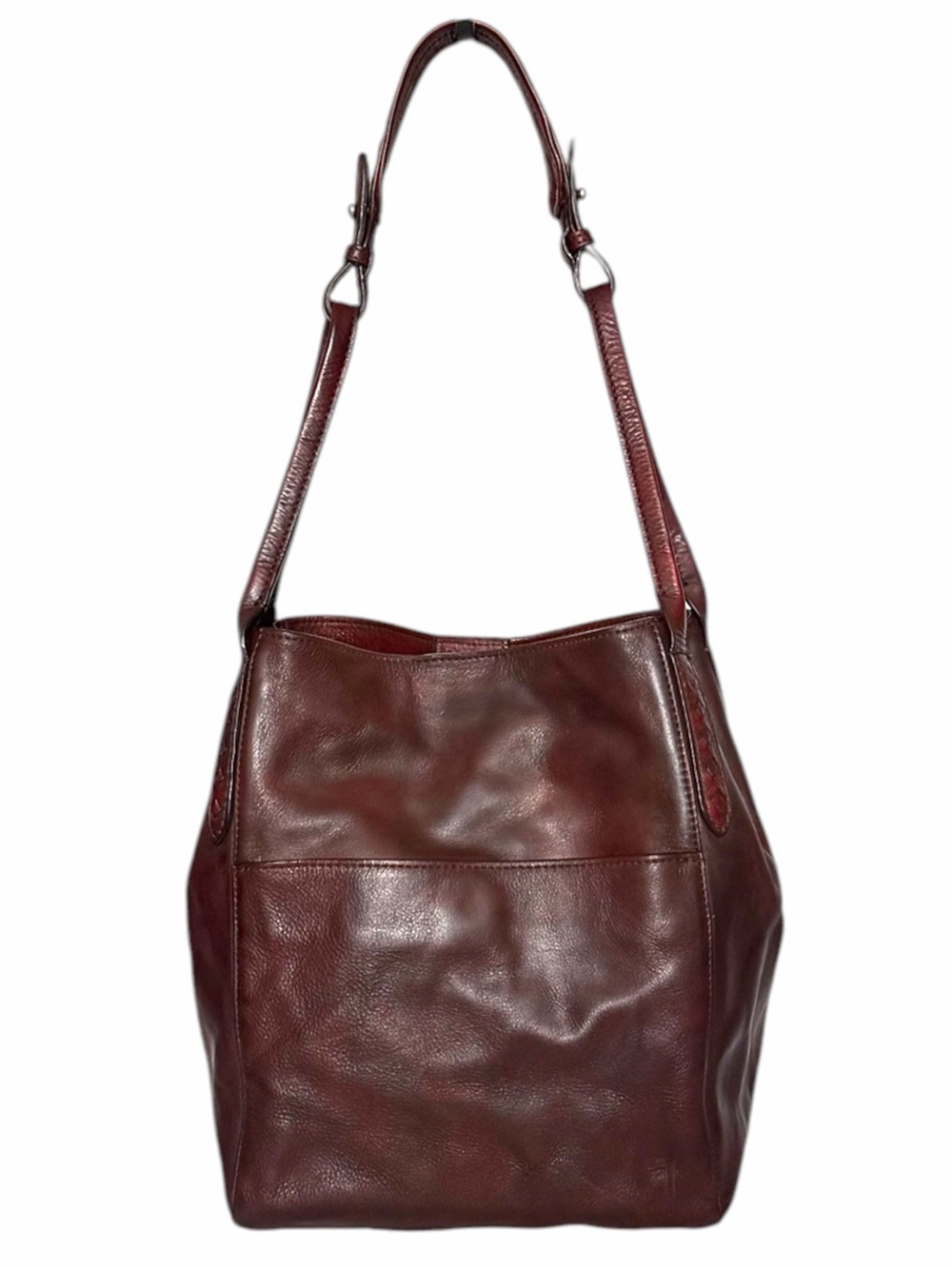 Frye Reed Magnetic Snap Leather Bucket Bag - Picture 2 of 14